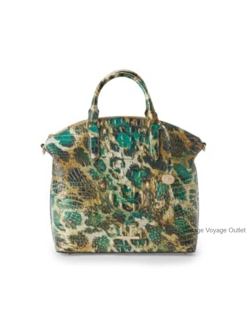 Large Duxbury Satchel Croc-Embossed Leather Designer Handbag